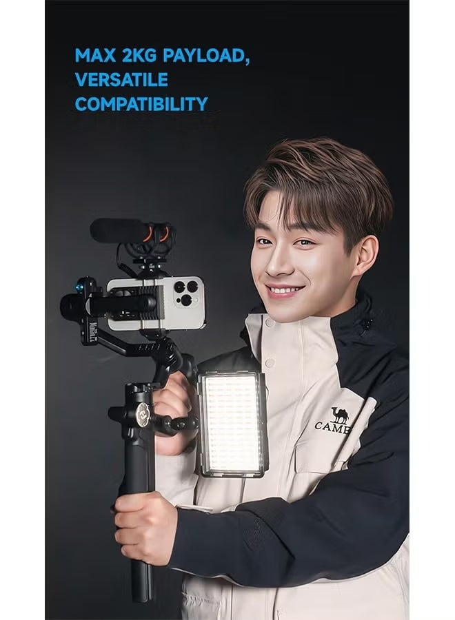 FeiyuTech SCORP Mini 3 Gimbal Stabilizer for Smartphone, Built-in AI Tracking Module & Cooling Fan, 2KG Payload 3-Axis Phone Gimbal with Integrated Grip Design, Gimbal Stabilizer for iPhone & Android - Image 5